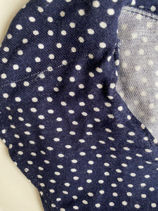 Seed Teen kids girls size 12 navy blue white spotted wrap top, GUC