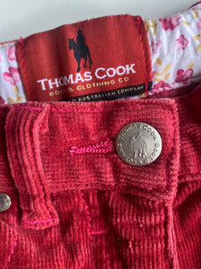 Thomas Cook kids girls size 4 pink cord adjustable waist pants, VGUC