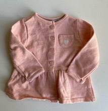 Load image into Gallery viewer, Carter&#39;s baby girl size 3-6 months pink button up jumper pocket heart, VGUC
