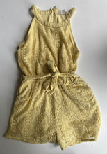 Load image into Gallery viewer, Tilii kids girls size 12 yellow lace jumpsuit playsuit belt, VGUC
