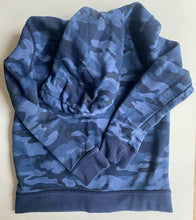 Load image into Gallery viewer, GAP kids boys size XXL (14-16) blue camo zip up hooded logo jumper, VGUC
