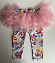 Load image into Gallery viewer, Rock Your Baby baby girl size 12-18 months floral leggings tutu skirt, GUC
