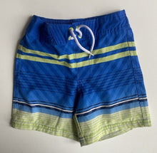 Load image into Gallery viewer, H&amp;T kids boys toddler size 2 blue green stripe shorts drawstring, VGUC
