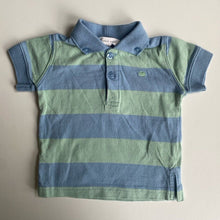 Load image into Gallery viewer, Pumpkin Patch baby boy size 0-3 months blue green stripe polo top, VGUC
