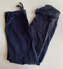 Load image into Gallery viewer, Esprit kids girls tween size 10 navy blue cargo pants lace belt, VGUC
