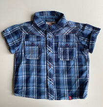 Load image into Gallery viewer, Levi Strauss &amp; Co baby boy size 18-24 months blue check button up shirt, VGUC
