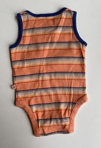 GAP baby size 0-3 months orange blue stripe tank bodysuit top, VGUC