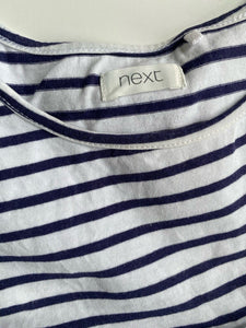 Next kids girls size 4 years blue white stripe summer dress, VGUC