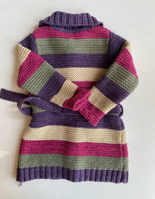 Load image into Gallery viewer, Target kids girls toddler size 3 purple stripe knit button up cardigan, VGUC
