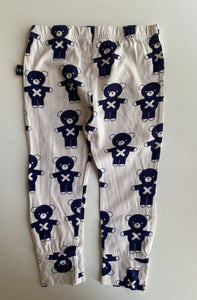 Hux Kids size 4 white blue bears leggings pants, VGUC