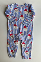 Load image into Gallery viewer, Cotton On baby size 12-18 months blue stripe Santa Christmas one-piece, VGUC
