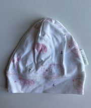 Purebaby baby girl size XS 0-3 months white pink koalas animals beanie, VGUC