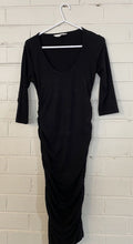 Load image into Gallery viewer, Ripe women&#39;s size XS maternity black fitted long sleeve dress, VGUC
