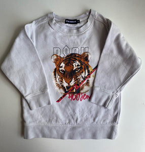 Beau Hudson kids boys toddler size 2 grey tiger pullover jumper, GUC