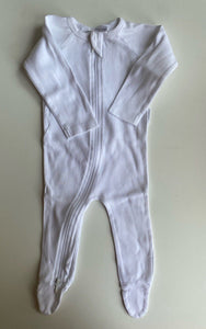 Purebaby baby size 3-6 months white one-piece growsuit, VGUC