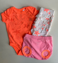 Load image into Gallery viewer, Cotton On baby girl size 0-3 months neon orange pink top pants bundle, VGUC
