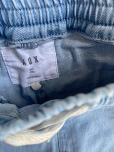 Huxbaby baby size 3-6 months blue denim drawstring jeans pants, GUC