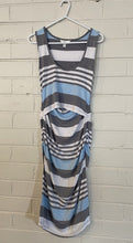 Load image into Gallery viewer, Ripe women&#39;s size XS maternity grey blue stripe sleeveless dress, GUC
