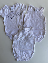 Load image into Gallery viewer, Bonds baby size 0-3 months x3 white bodysuit tops t-shirt tank, GUC
