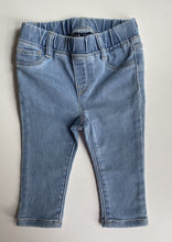 Load image into Gallery viewer, GAP baby size 6-12 months pale blue denim pull on jeans pants, VGUC
