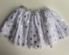 Load image into Gallery viewer, Charlie &amp; Me kids girls size 4 white silver spotted tutu skirt, VGUC
