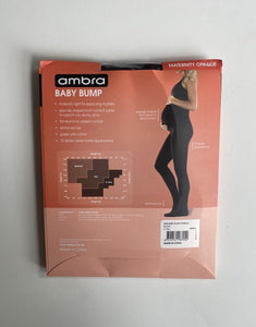 Ambra women's size X-Tall black opaque maternity baby bump tights, BNWT