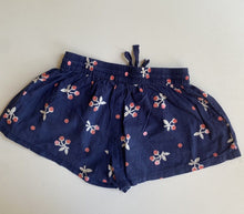 Load image into Gallery viewer, Country Road kids girls size 8 navy blue pink floral drawstring shorts, VGUC
