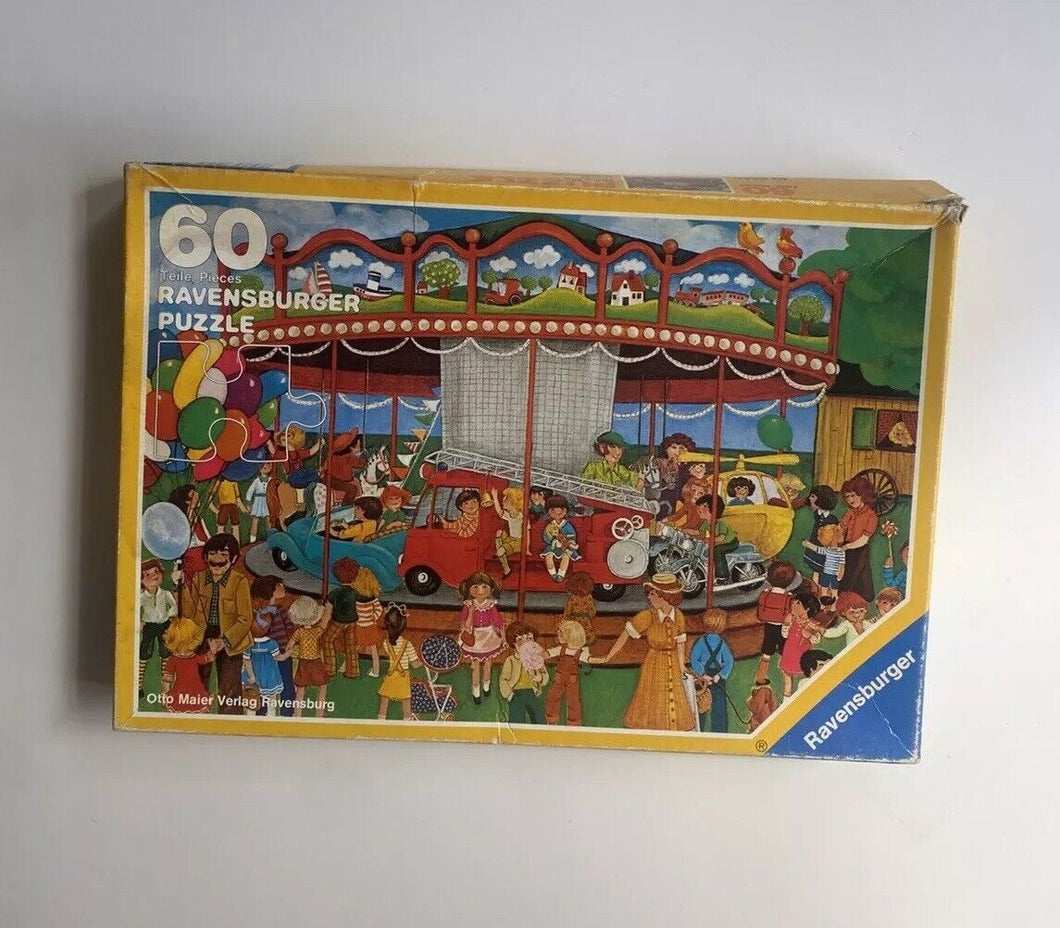 Ravensburger kids vintage jigsaw puzzle 60 pieces merry-go-round, VGUC