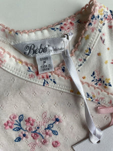 Bebe by Minihaha baby girl size newborn pink floral wrap romper one-piece, BNWT