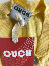 Load image into Gallery viewer, OUCH baby girl size 12-18 months yellow knit short sleeve cardigan belt, BNWT
