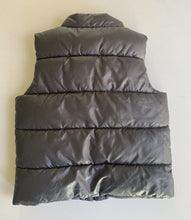 Load image into Gallery viewer, Purebaby baby size 3-6 months dark grey puffer vest zip pockets warm, EUC
