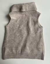 Load image into Gallery viewer, Bardot Junior kids girls size 6 oatmeal knitted roll neck sleeveless jumper VGUC
