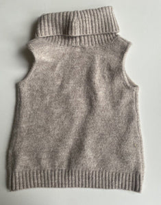 Bardot Junior kids girls size 6 oatmeal knitted roll neck sleeveless jumper VGUC