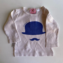 Load image into Gallery viewer, Sookibaby baby size 0-3 months white long sleeve t-shirt hat moustache, GUC
