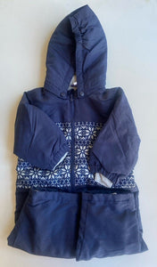 Lupilu baby size approx. 6-12 months navy blue snowflake hooded snow suit, VGUC