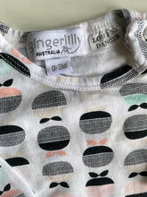 Load image into Gallery viewer, Gingerlilly baby girl size 0-3 months white black pink patterned one-piece, VGUC
