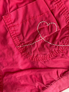 Sprout baby girl size 6-12 months pink elastic waist shorts hearts, GUC