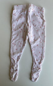 Bebe by Minihaha baby girl size 3-6 months pink swans footed leggings pants VGUC