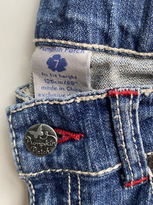 Pumpkin Patch kids girls size 7 blue distressed denim jeans pants, VGUC