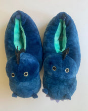 Load image into Gallery viewer, Brilliant Basics kids size 12 blue dragon warm slippers, VGUC
