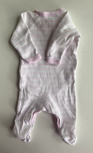 Bonds baby size newborn pink white stripe wrap one-piece growsuit, VGUC