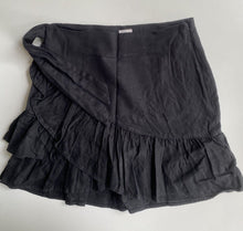 Load image into Gallery viewer, Seed Teen kids girls size 12 black linen blend skirt, VGUC
