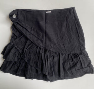 Seed Teen kids girls size 12 black linen blend skirt, VGUC