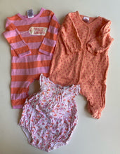 Load image into Gallery viewer, Target baby size 0-3 months pink stripe spotted floral one-piece bundle VGUC
