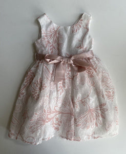 Monsoon baby girl size 3-6 months pink white lace floral party dress, VGUC