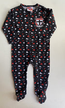 Load image into Gallery viewer, AFL baby size 6-12 months St. Kilda black red white one-piece zip, VGUC
