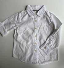 Load image into Gallery viewer, Cotton On Kids boys size 5 white linen blend button up collared shirt, VGUC
