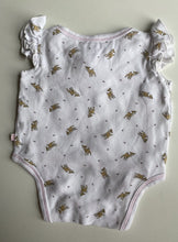 Load image into Gallery viewer, Bebe by Minihaha baby girl size 0-3 months white wrap bodysuit top deers, VGUC
