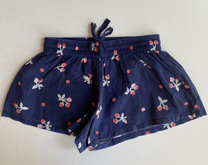 Country Road kids girls size 8 navy blue pink floral drawstring shorts, VGUC