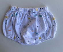 Load image into Gallery viewer, Goldie + Ace baby size 3-6 months white bloomers pants undersea, VGUC
